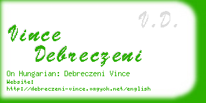 vince debreczeni business card